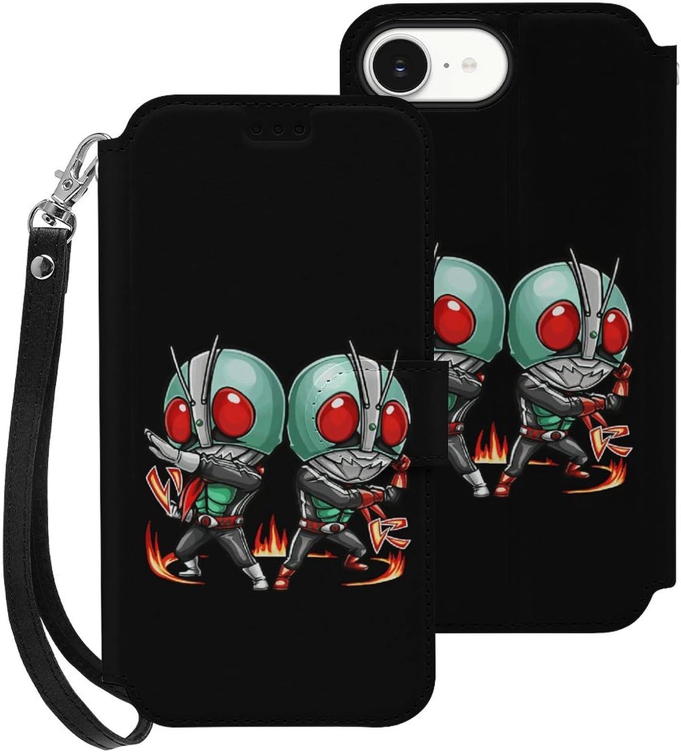 iPhone 16 E用ケース 手帳型 仮面ライダー1号 アイフォン16用ケース 財布型 カード収納 おしゃれ スマホケース 携帯ケース スタンド機能