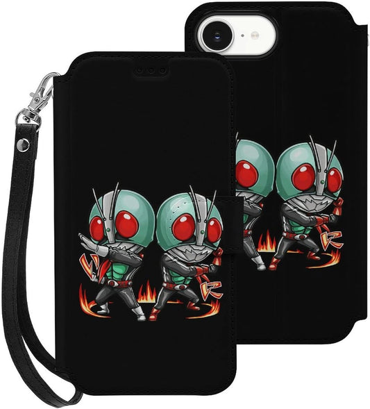 iPhone 16 E用ケース 手帳型 仮面ライダー1号 アイフォン16用ケース 財布型 カード収納 おしゃれ スマホケース 携帯ケース スタンド機能