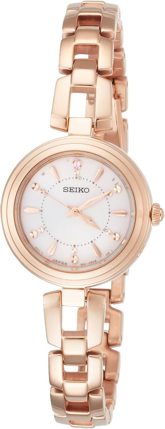 Seiko Watch SWFH092 Selection Solar Radio Bracelet Type Special Edition, Light Pink Dial, Gold, Dial Color - Pink, Wristwatch, Solar Radio, Bracelet Type, Light Pink Dial