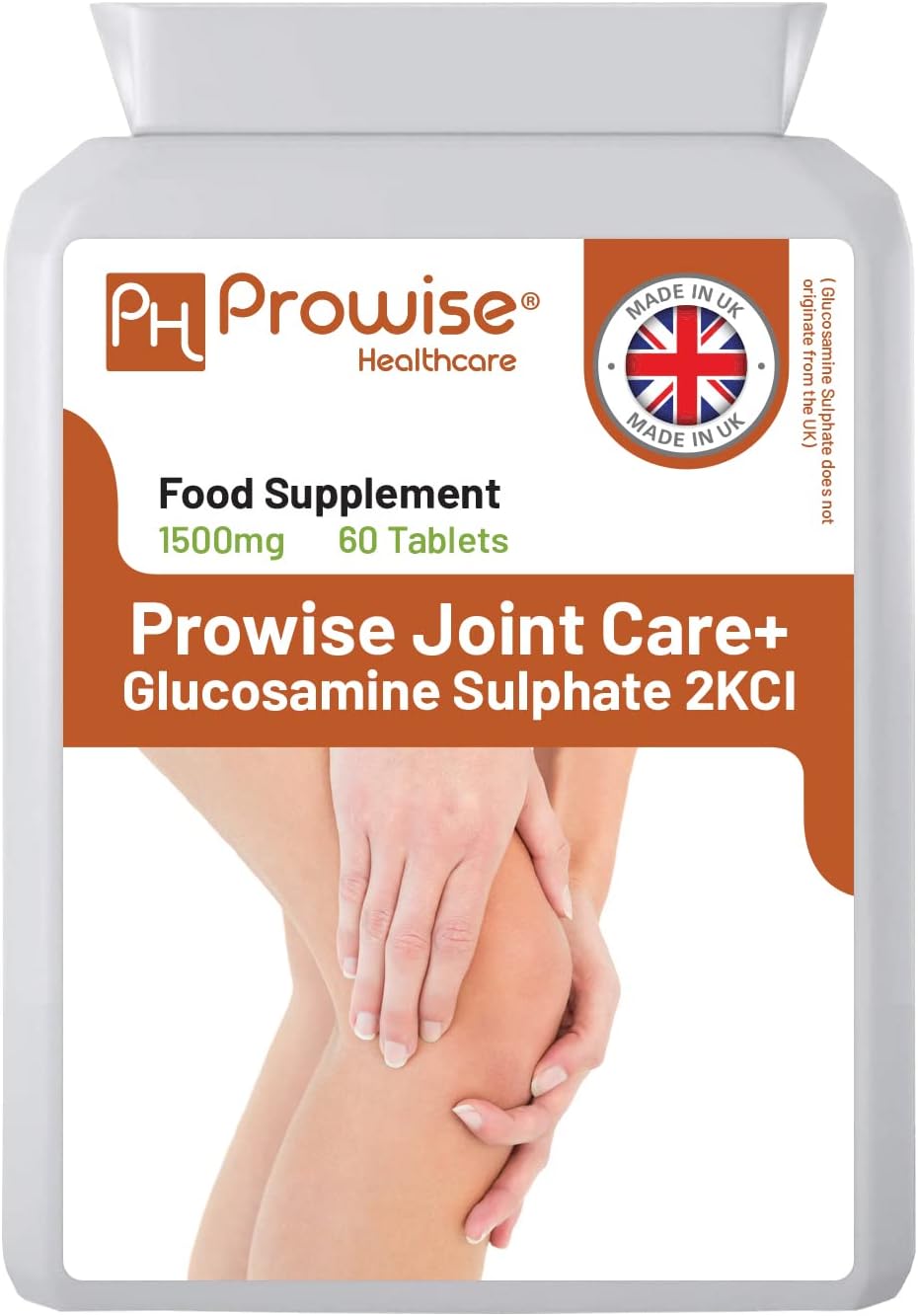 Joint Care + Glucosamine Sulfate 2KCL 1500mg 60 Tablets - Made in UK by Prowise Healthcare