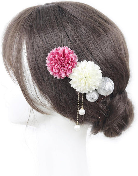 NANA Handmade Hair Ornament, Ping Pong Mu, Japanese Ball, Cute, Coming of Age Ceremony, Shichi-Go-San Fireworks Festival, Yukata, Graduation Ceremony, School Entrance Ceremony, Summer Festival