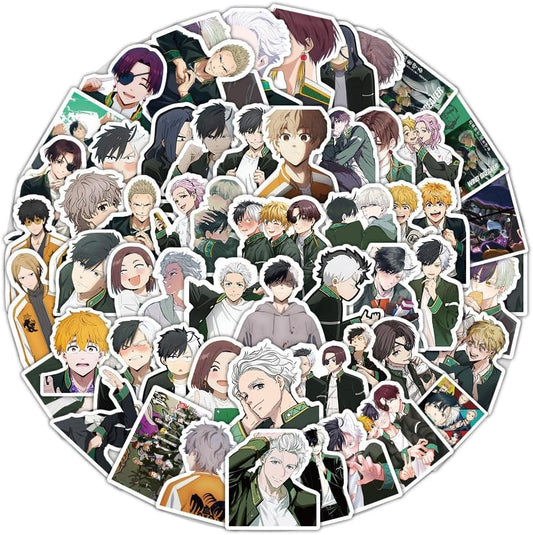 100 pieces Haruka Sakura, Sugishita, Kyotaro Sugishita, Akihiko Elui, Wind Chime High School, Windproof Bell, Windproof Boy Seal Collection Sticker Set, Anime, Manga, Cute, Diary Sticker, Children's