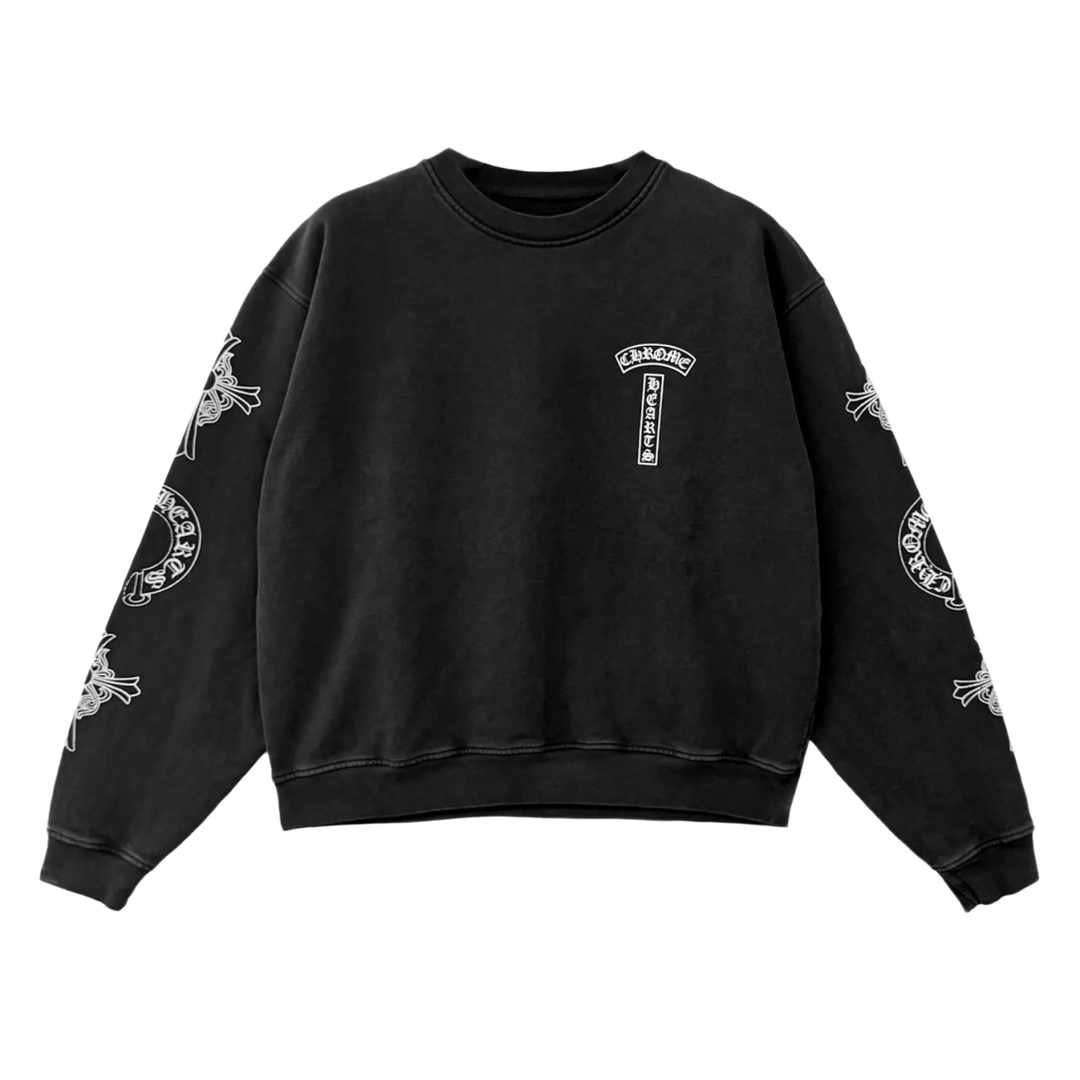 CHROME HEARTS 'SOAP AND WATER' BLACK CREWNECK