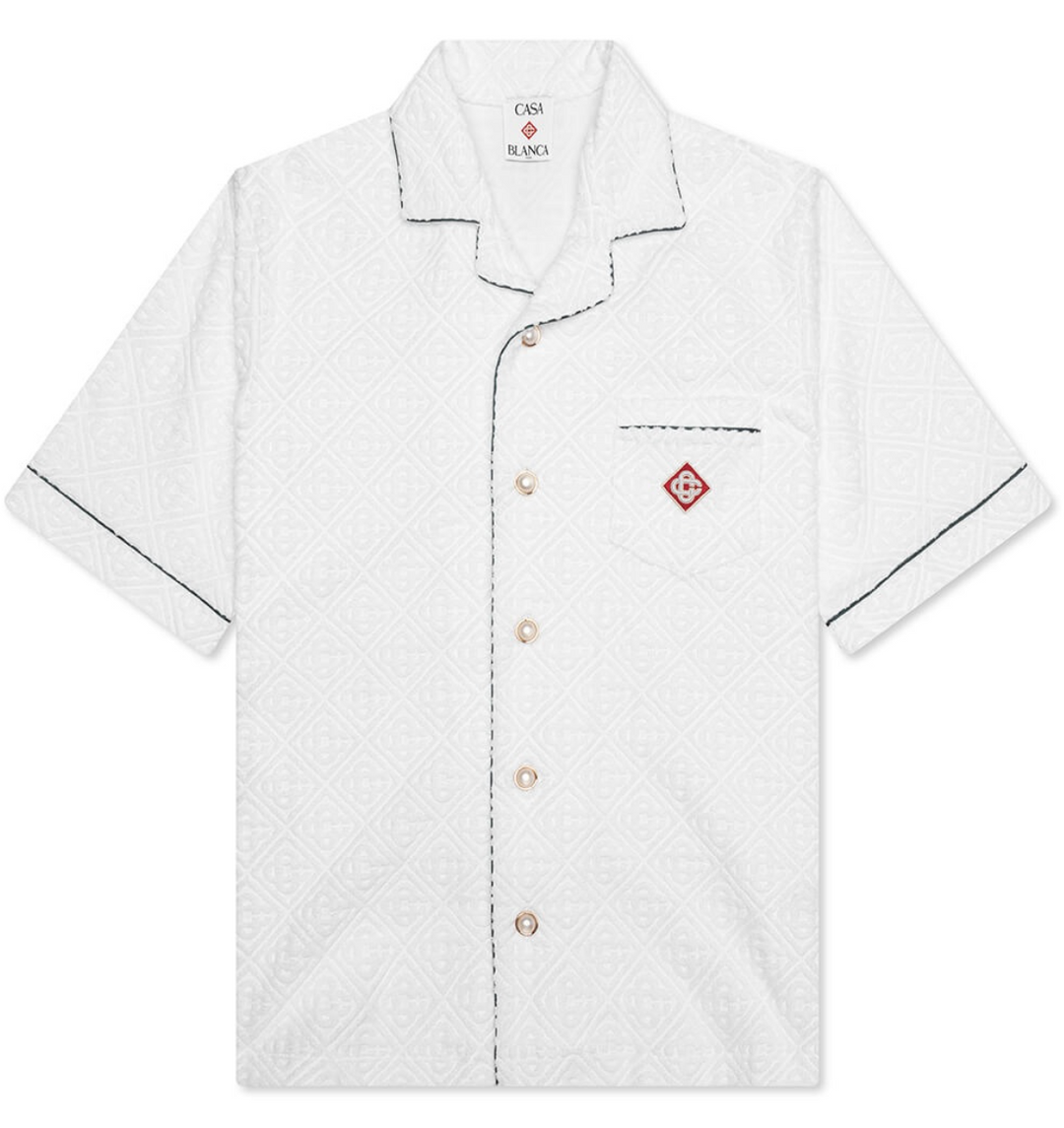 CASABLANCA 'OPEN COLLAR' TOWELLING SHIRT