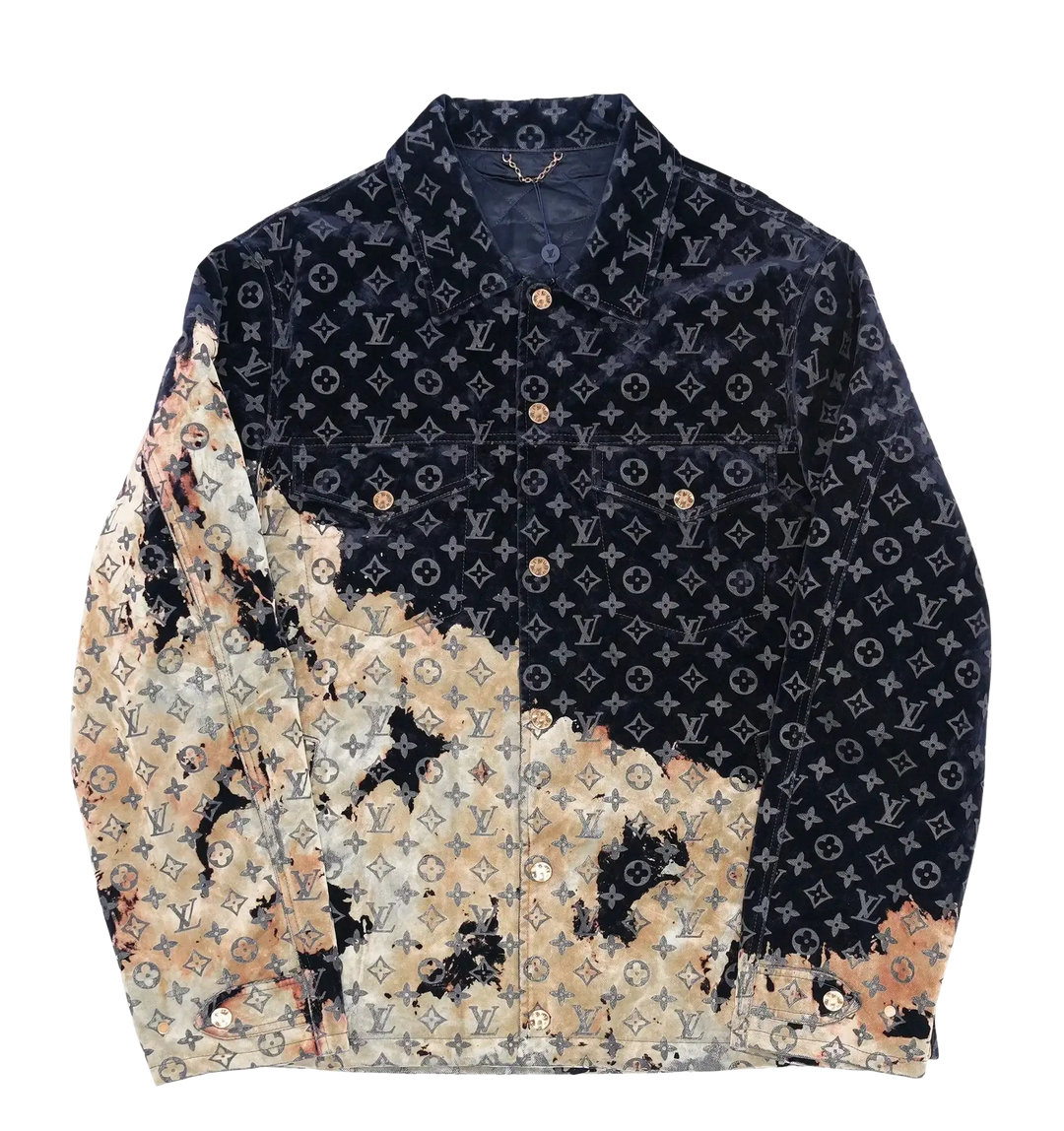 LOUIS VUITTON 'BLEACH EFFECT' MONOGRAM DENIM SET