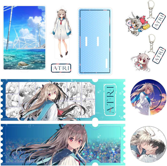 ATRI - My Dear Moments - Atri Goods Set, Lucky Bag, 6-piece Set, Acrylic Stand, Key Holder, Badge, Laser Ticket, Moe Goods, Stylish, Cute, Surroundings, Accessories, Birthday, Gift, Present