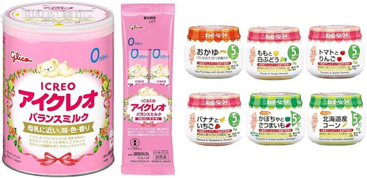 Icreo Balance Milk 2.8 oz (800 g) (Sample Included) + Kewpie Baby Food, Variety Set, 6 Types x 2 Each, Powdered Milk, Infants and Toddlers 5 Months
