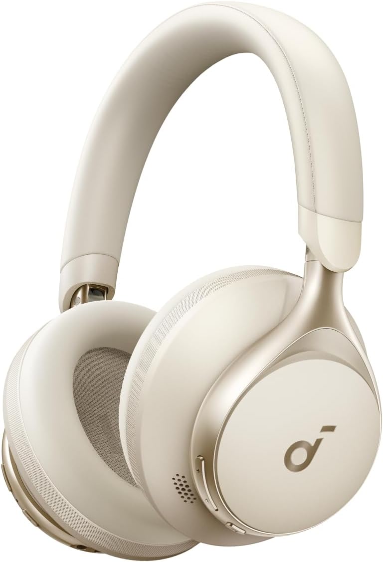 Anker Soundcore Space One (Bluetooth 5.3 Wireless Headphones) Ultra Noise Cancelling 2.0 / Up to 55 Hours Music Playback / LDAC / High Resolution Support (Wireless/Wired), Multi-Point Compatible