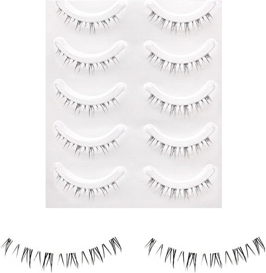 Lower Eyelashes, Thin Transparent Axis Handmade False Eyelashes, Natural, Matsueku, Self, Popular, DIY, Reusable, Thin Makeup, Everyday Use, Beginners (Black, 3)