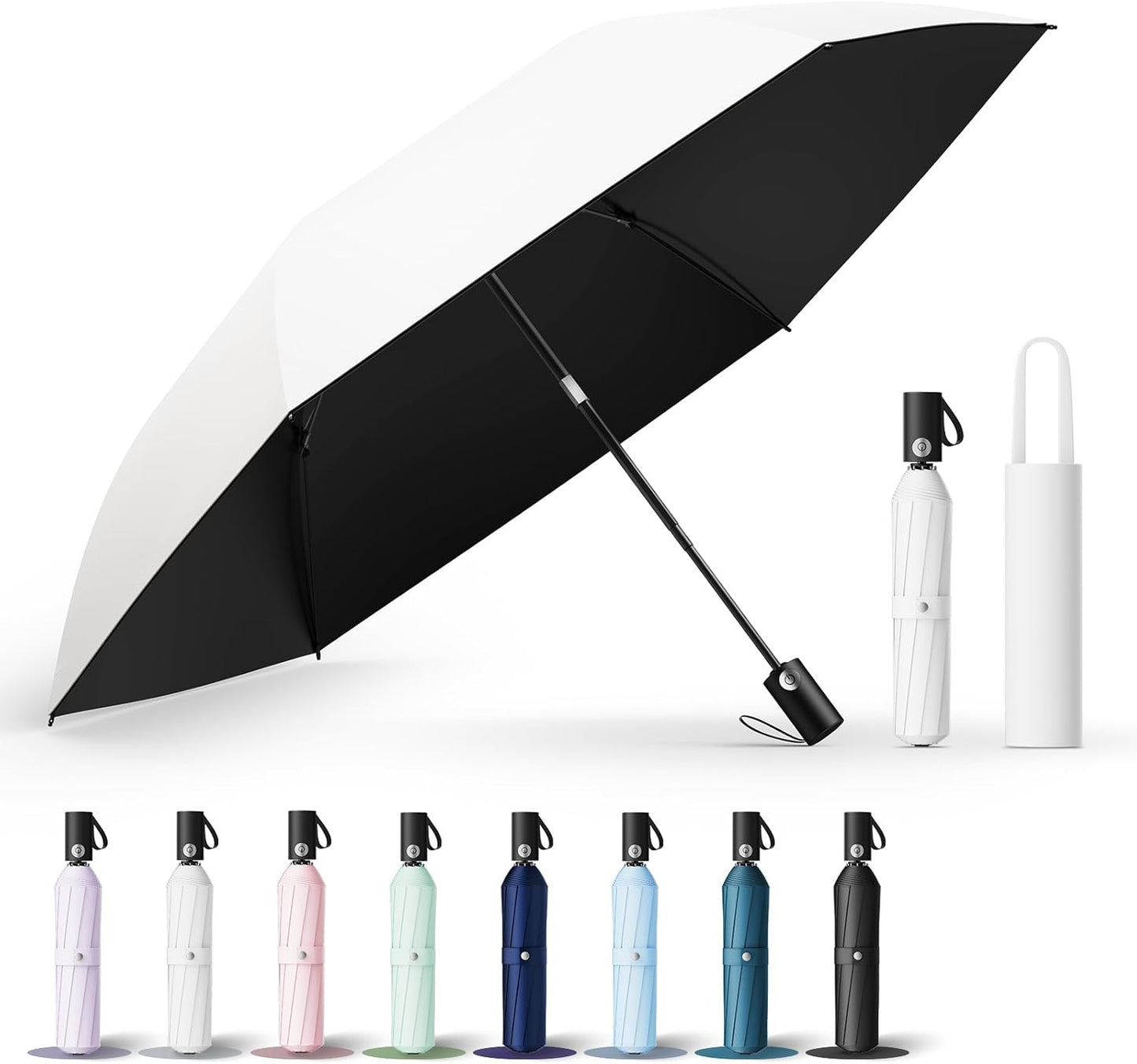 【JIS認証·現役皮膚科医監修】日傘 UVカット100遮光遮熱 折り畳み【業界初！改良型ワンタッチ自動開閉】UPEBおりたたみ傘 188g-230g超軽量 コンパクト 紫外線遮断 折りたたみ傘 耐風撥水 晴雨兼用 携帯便利 日傘メンズ/レディース/ガールズ/ガールズ/子供/大人兼用 収納ポーチ付き 母の日 父の日 お祝い 誕生日プレゼント2年品質保証