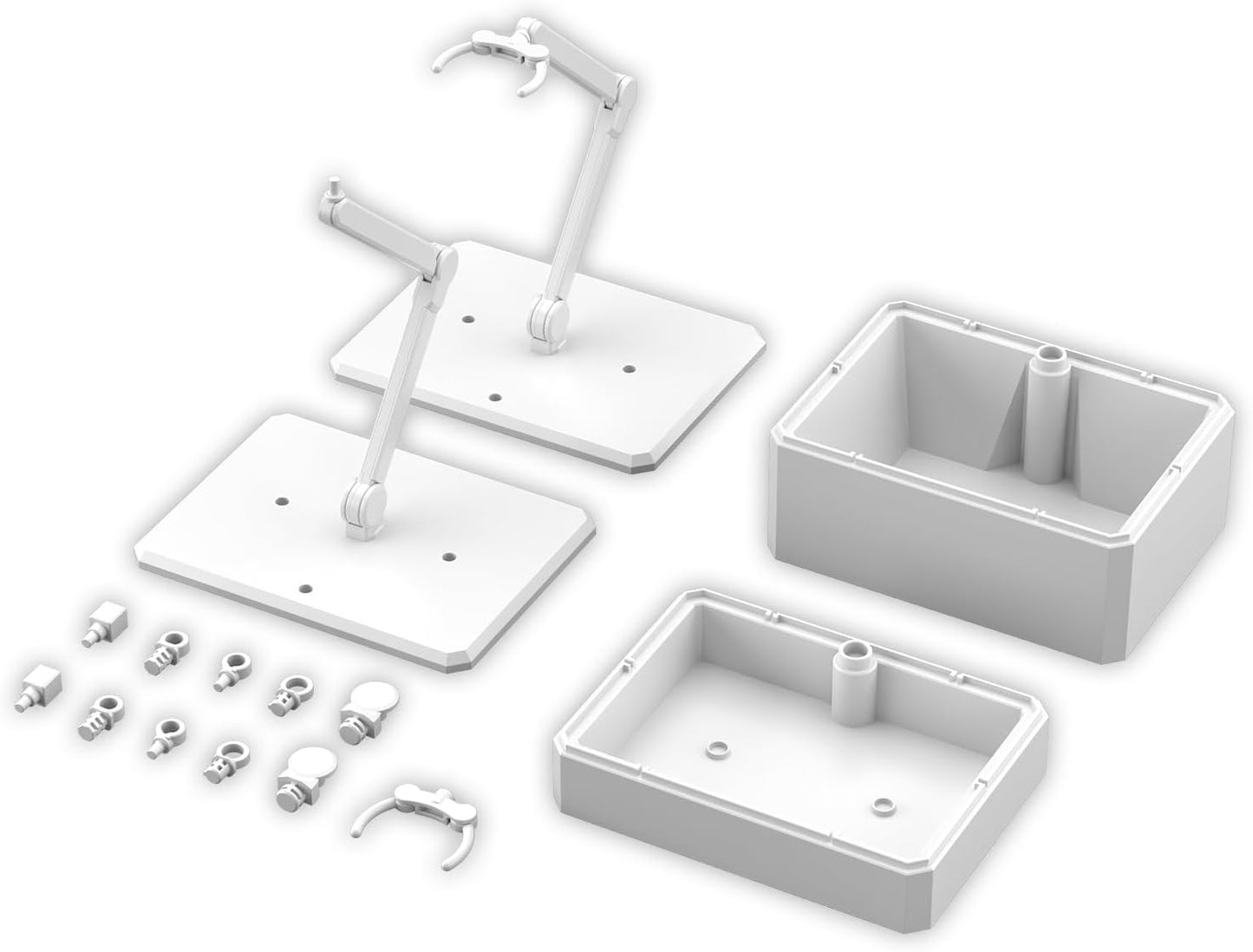 Bandai Spirits Action Base 7 & Option Box 1 [White] Plastic Pre-painted Model Kit