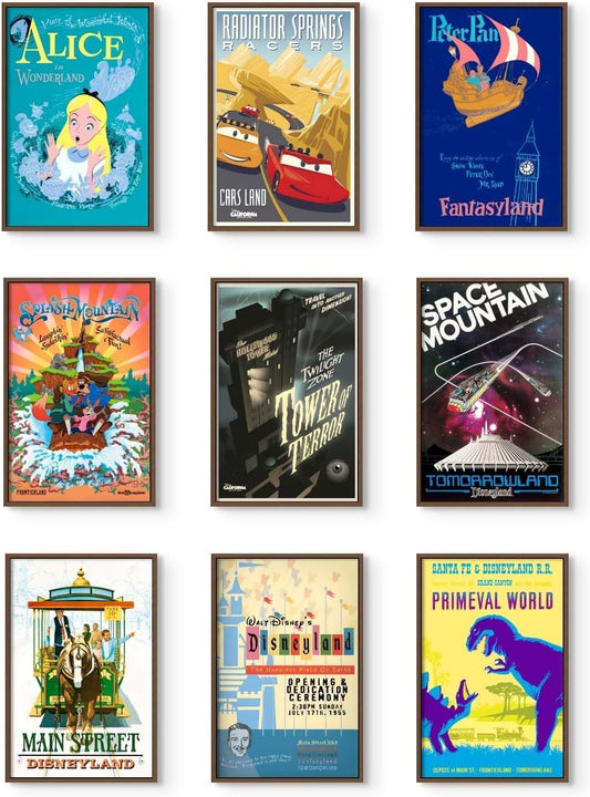 Disney Parks Arte de Pared - Arte de pared de Disneyland, regalos de Disneyland, mercancía vintage retro de parque temático de Disney, póster de Splash Mountain, coleccionables, recuerdos