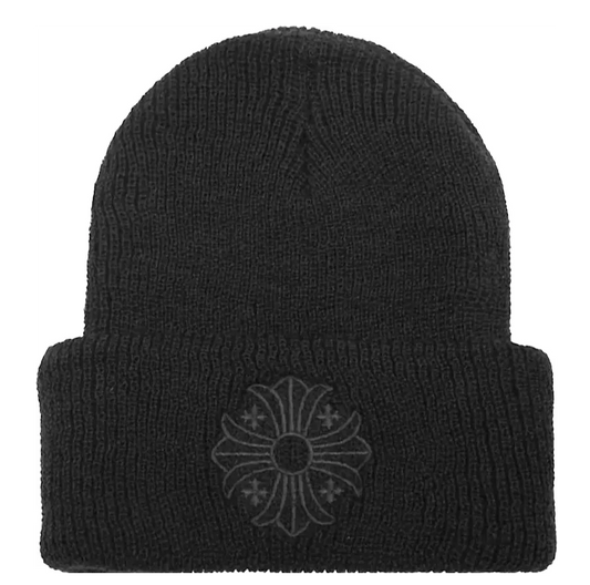 CHROME HEARTS 'PLUS CROSS' BLACK BEANIE