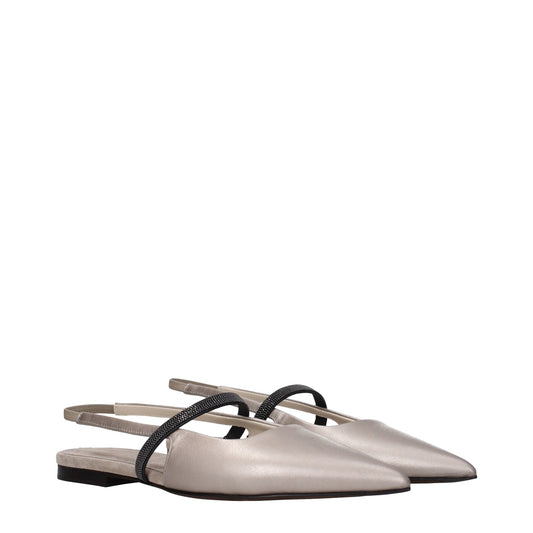 Brunello Cucinelli Ballerine Women Skin Gray/Pearl - Image 1