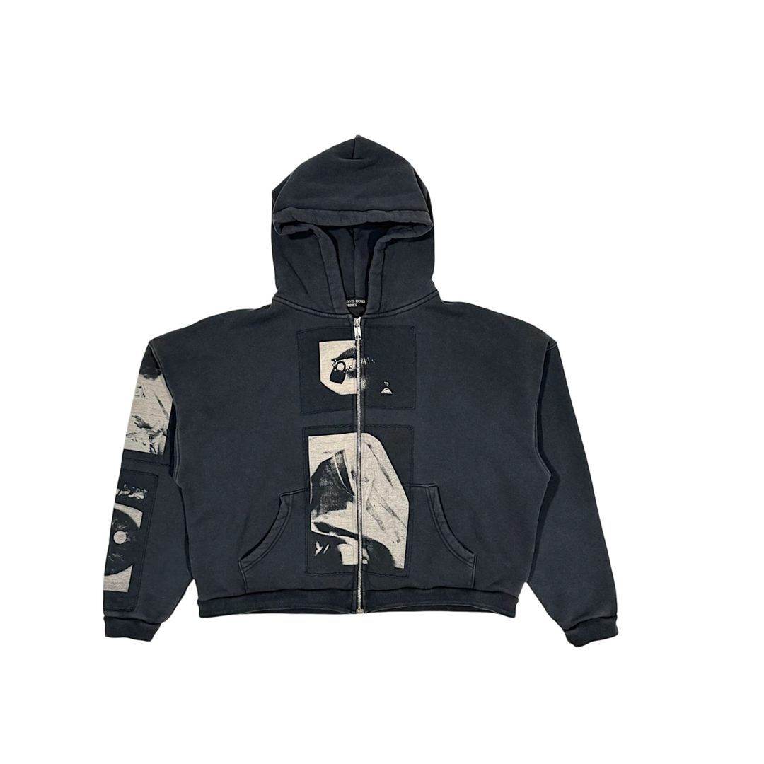 ENFANTS RICHES DÉPRIMÉS 'MADONNA ASSEMBLAGE' BLACK ZIP UP HOODIE