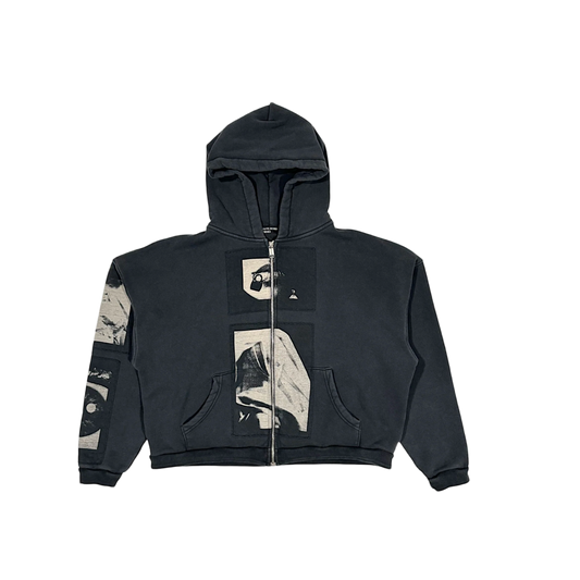 ENFANTS RICHES DÉPRIMÉS 'MADONNA ASSEMBLAGE' BLACK ZIP UP HOODIE