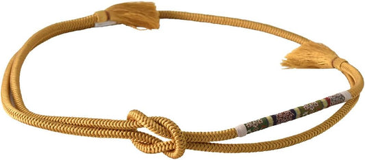 Nagomiya Obi Fastening, Made in Japan, Pure Silk Belt Banded Dragon Village, Regular Scale, Traditional Crafts, Kyoto Braid, Western Corner Set, Cut Tassel, Women's