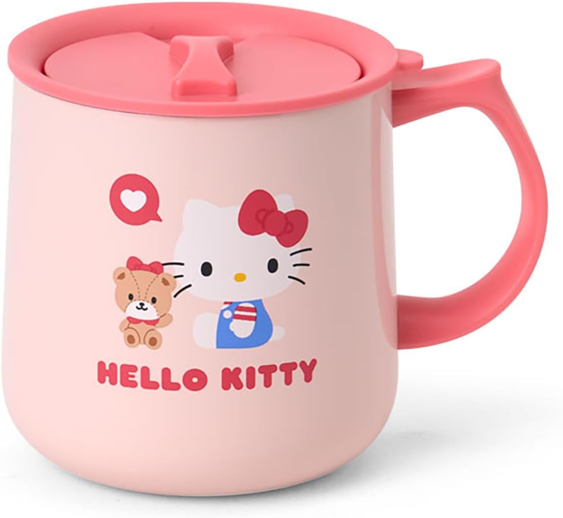Sanrio 296937 Stainless Steel Mug with Lid, Hello Kitty Body: Stainless Steel Copper (Acrylic Resin Coating), Lid (Drinking Mouth) Handle: Polypropylene, Gasket/Bottom: Silicone Rubber, Heat Retention