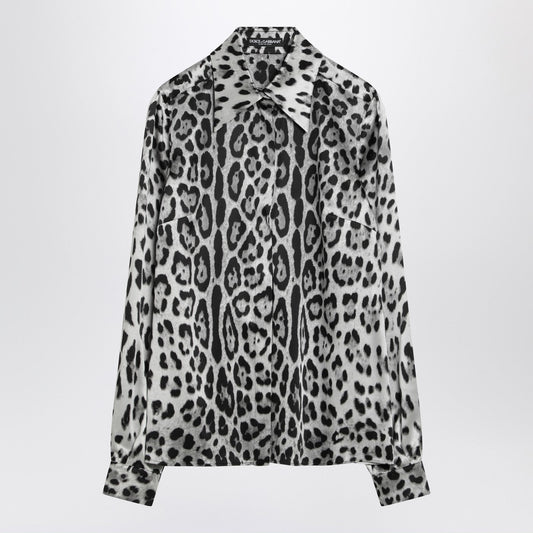 Dolce  Gabbana ドルチェ＆ガッバーナヒョウ柄のシルクシャツ - Image 1