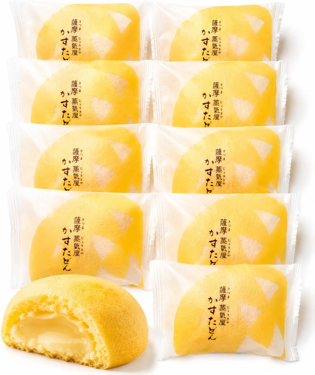【Satsuma Steamed Goods House】Kasutadon Individually Wrapped 10 pieces, Kagoshima, Home Use, Steamed Pastry, Custard, Individually Packaged * Shipped at Room Temperature, Delivered by Post