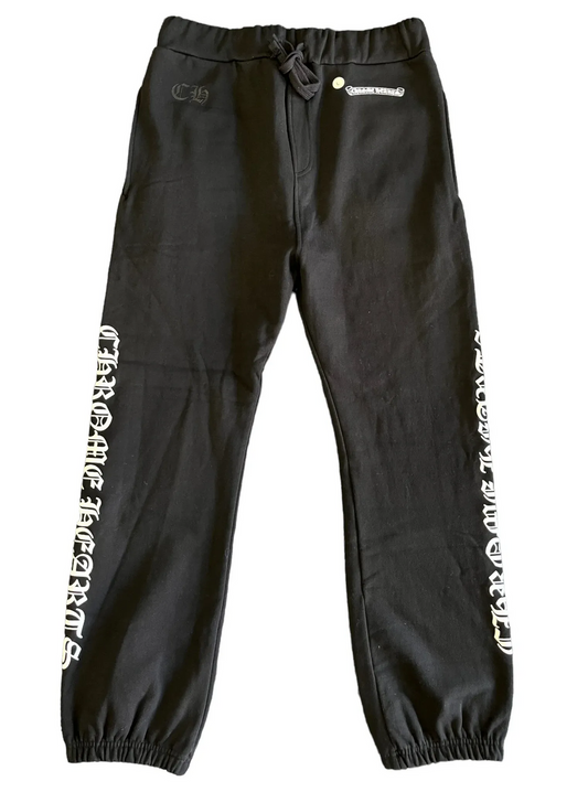 CHROME HEARTS 'SCROLL LOGO' BLACK SWEATPANTS