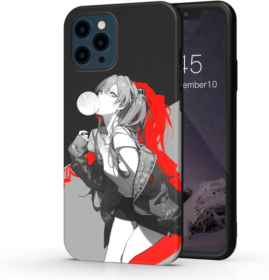 THE DREAMY LIFT iPhone 12/12 pro case anime cartoon eva Asuka cute cool beautiful moe popular goods smartphone case (iphone 12/12 pro (6.1 inch)