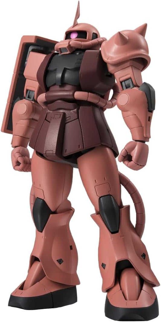 TAMASHII NATIONS ROBOT SPIRITS Mobile Suit Gundam MS-06S Char Custom Zaku Ver. A.N.I.M.E. (Resale Version), Approx. 4.9 in (125 mm), Made of PVC & ABS, Painted Articulated Figure