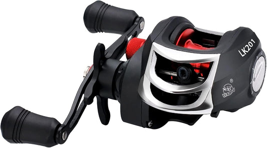 Bait Reel, Saltwater Fishing, Freshwater Fishing, Magnetic Brake, 7.2:1 Gear Ratio, 17+1BB, Maximum Drag Force, 17.6 lbs (8 kg), Bass Fishing, Fishing Reel, Lightweight, Left/Right Handle, Right