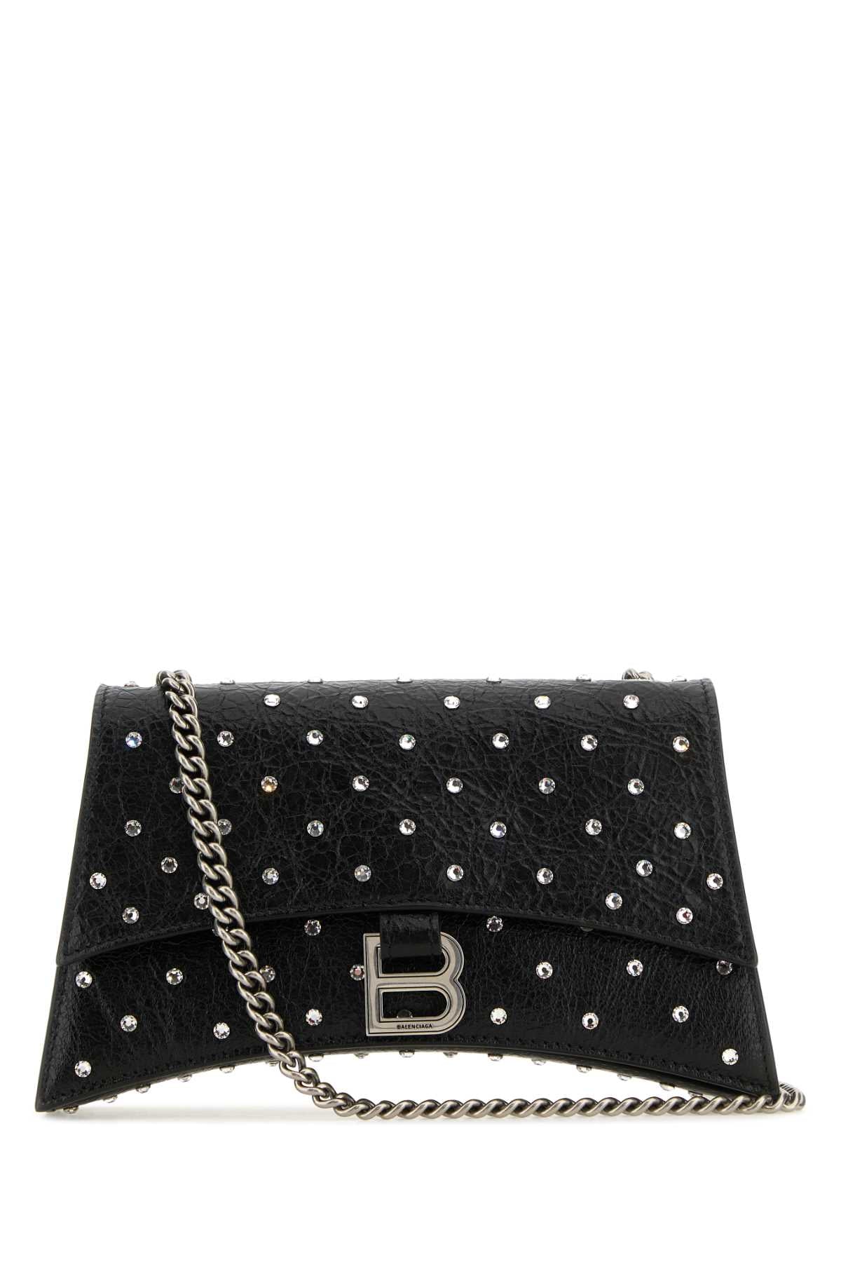Balenciaga バレンシアガブラックレザークラッシュ Xs ショルダーバッグ - Image 1