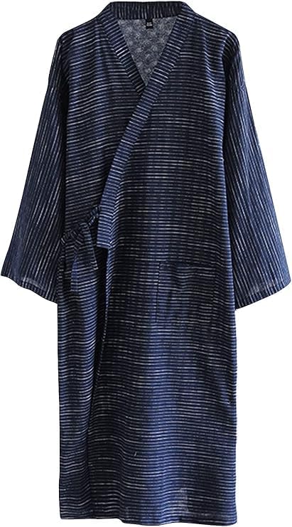 BIIYUHN Men's Pajamas, Jinbei, Japanese Style, Yukata, Room Wear, Sleepwear, Breathable, Spring, Summer, Autumn, Chest Pocket, Casual, 100% Cotton, Loose, Loungewear, Unisex, Hot Springs, Inn, Hotel