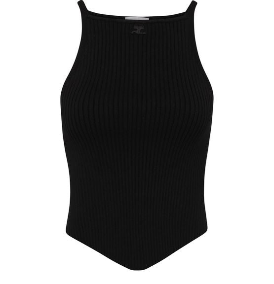 COURREGES Pointy シグネチャー リブニット トップス - Image 1