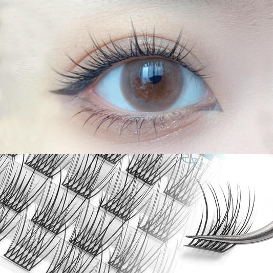 Partial Lash, Self Matsueku, Partial False Eyelashes, Large Capacity, DIY, Home Self Pine Extensions (0.55 inches (14 mm), F09
