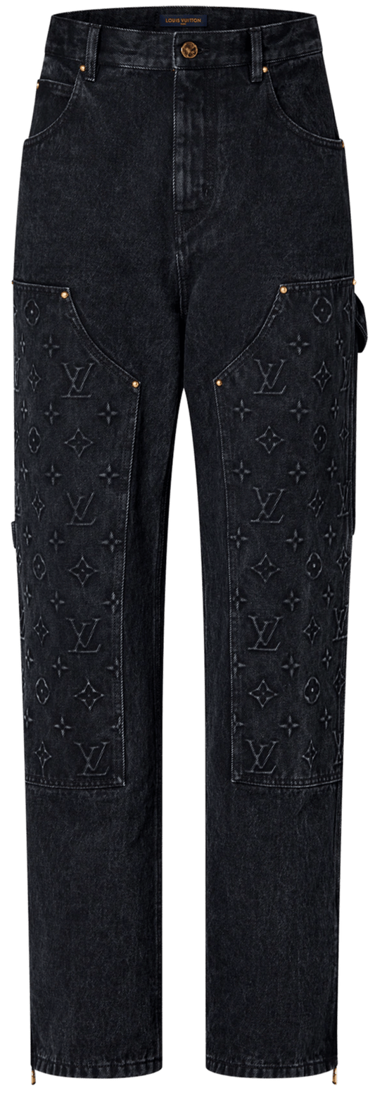 LOUIS VUITTON 'BLACK' DENIM CARPENTER PANTS