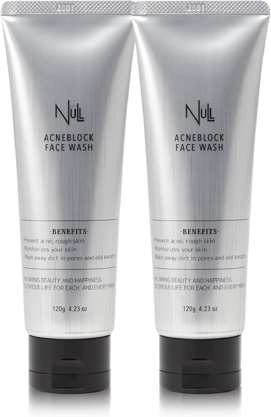 Men's Face Wash Acne Rough Skin (Face Wash 4.2 oz (120 g) x 2)