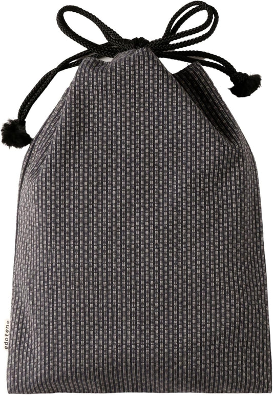 Edo-Ten Shingen Bag, Together Bag, 100% Cotton, Sashiko Fabric, Drawstring Bag, Goshuin Bookbag, Inner Pocket, Men's, Women's