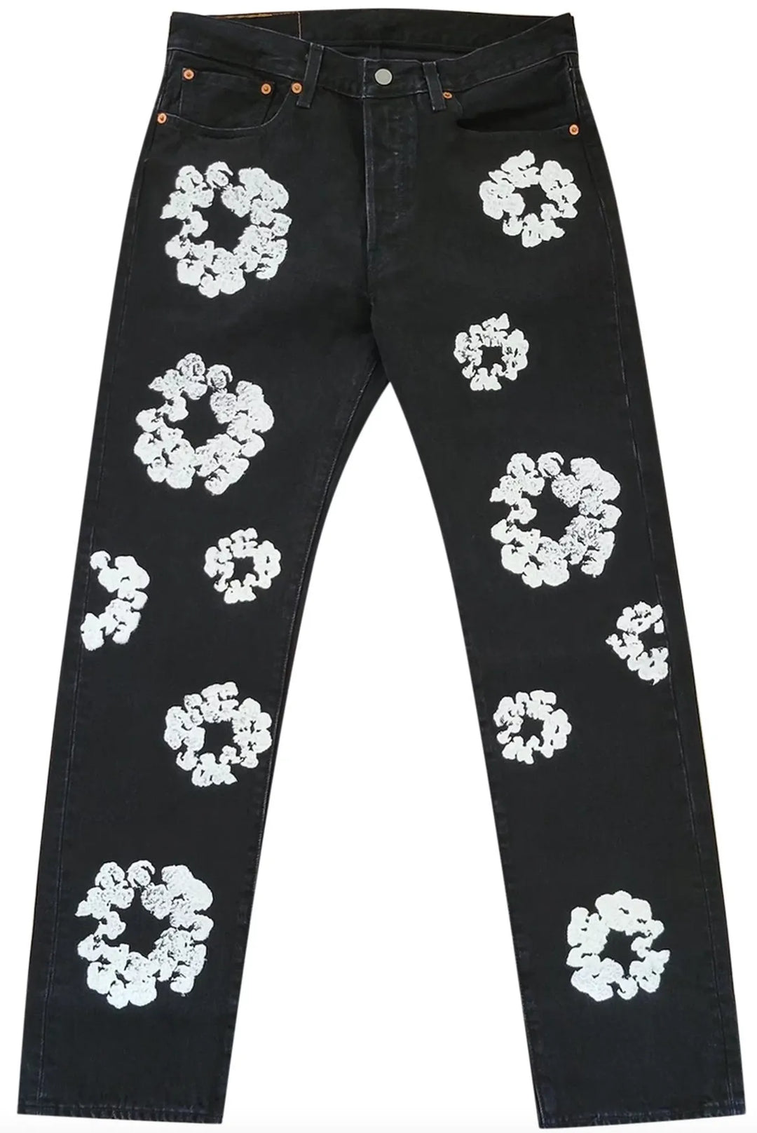 DENIM TEARS X LEVI'S 'COTTON WREATH' BLACK JEANS