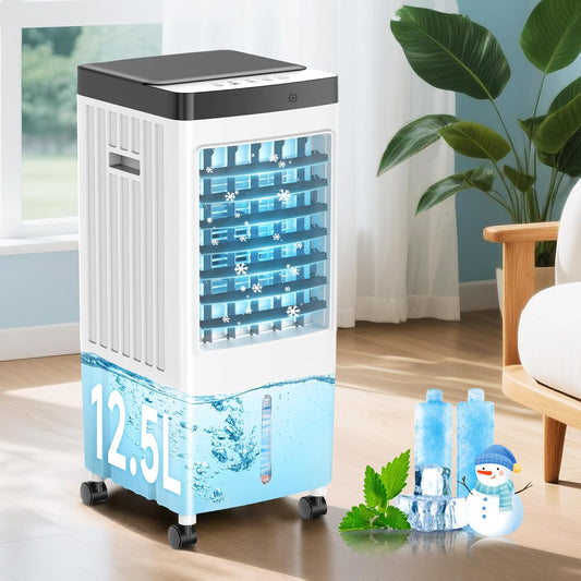 [Limited] Cooling Fan, Large Capacity, 4.9 gal (12.5 L), Upper Water Supply, Powerful, 4 in 1 Unit, Cool Air, Fan, Humidifier, Purifying, Spot Cooler, 3 Air Speeds, Quiet, Off Timer