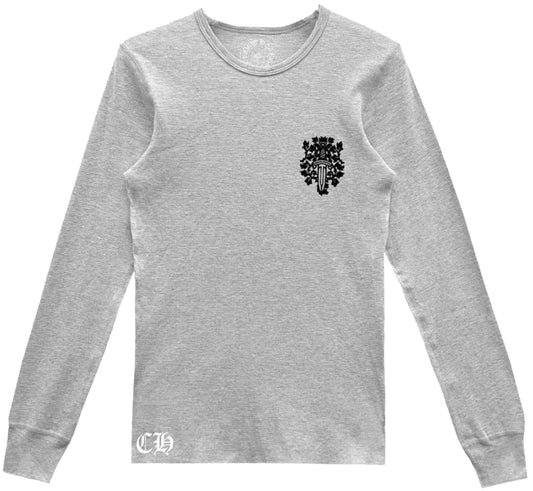 CHROME HEARTS 'DAGGER' GREY THERMAL LONGSLEEVE