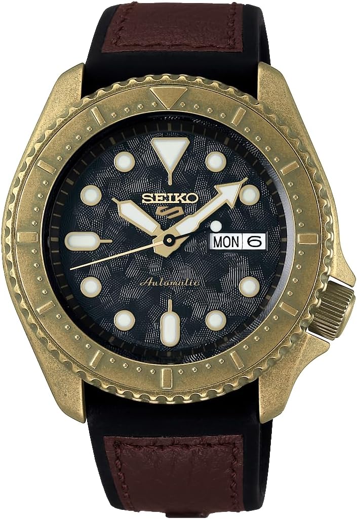 Seiko SBSA072 Men's Watch, Five Sports Conceptual Boy Specialist Style, Brown, gold