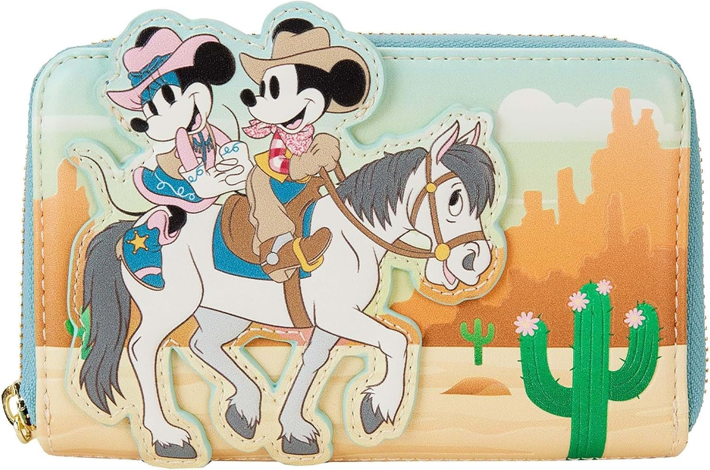 Disney by Loungefly Western Mickey and Minnie Wallet, Black, Standard, Zipped Wallet, Black, Standard, Zip Wallet