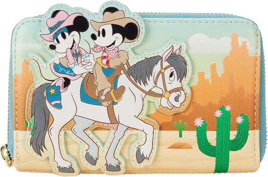 Disney by Loungefly Western Mickey and Minnie Wallet, Black, Standard, Zipped Wallet, Black, Standard, Zip Wallet