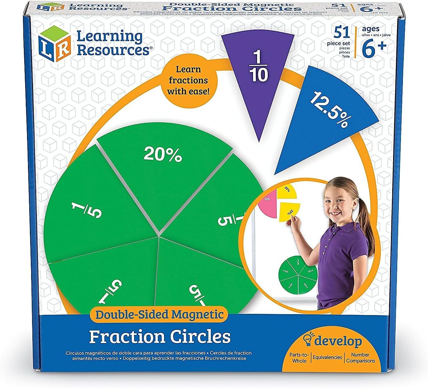ラーニング リソーシーズ Double-Sided Magnetic Fraction Circles 分数学習 マグネット式 円 LER 1616