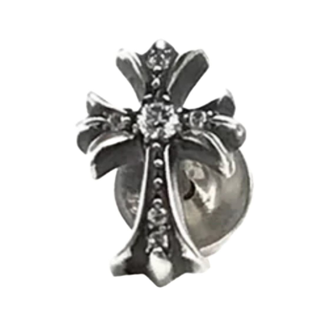 CHROME HEARTS 'SILVER DIAMOND' CROSS EARRINGS SET