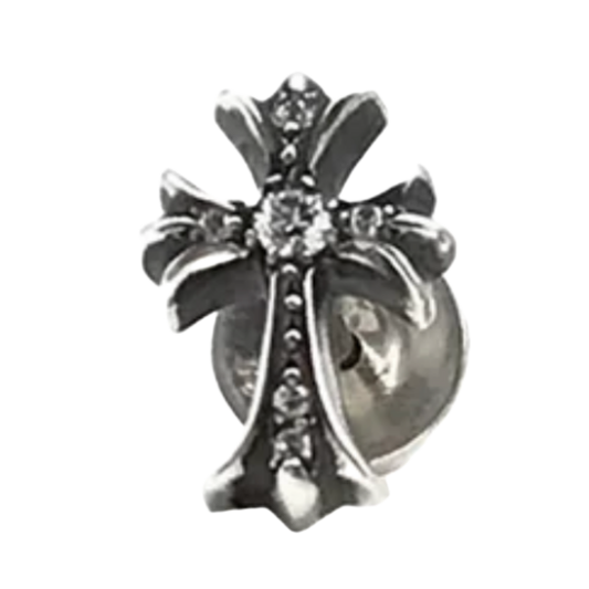 CHROME HEARTS 'SILVER DIAMOND' CROSS EARRINGS SET