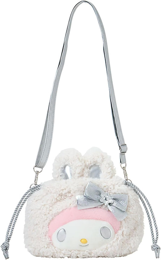 Sanrio 2-Way Drawstring Shoulder Bag (Fluffy Snow Rabbit)