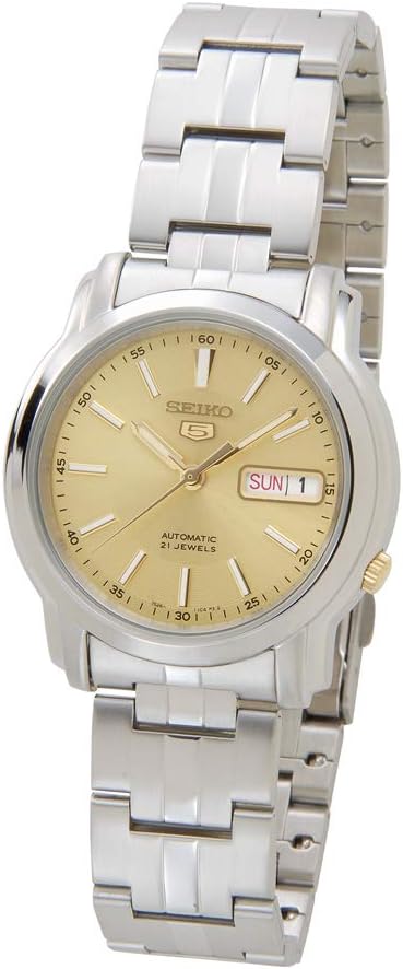 Seiko SNKL81K1 Five Seiko 5 Watch, Men's, Automatic Watch, Gold Watch, Bracelet Type