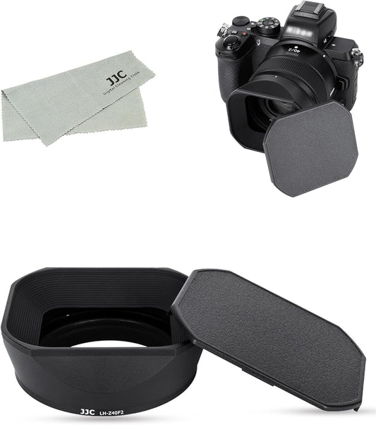 JJC Metal Square Lens Hood + Hood Cap for Nikon Nikkor Z 40mm f/2 (SE) / Nikkor Z 40mm f/2 / Nikkor Z 26mm f/2.8 Lens with Ф52mm Filter Installable Aluminum Alloy