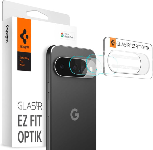 Spigen Pixel 10 Camera Protector Film 9H Hardness Tempered Glass with Application Tray Kit, 2 Pieces No Flash Interference Lens Protector AGL09661
