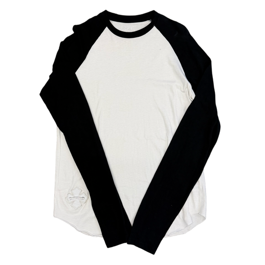 CHROME HEARTS 'BLACK PATCH' WHITE/BLACK BASEBALL LONGSLEEVE