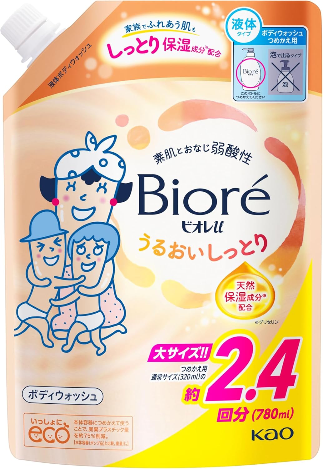 Biore U Body Soap Moisturizing Rich Refill Pack 780ml Moisturizing Weakly Acidic Suitable for Even Baby Skin